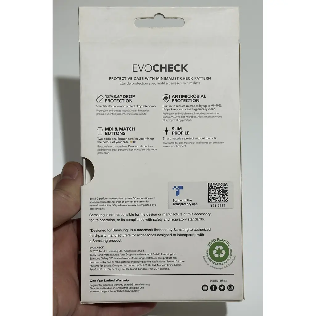 Оригінальний протиударний чохол Tech21 Evo Check для Samsung Galaxy S20 Black - фото 7