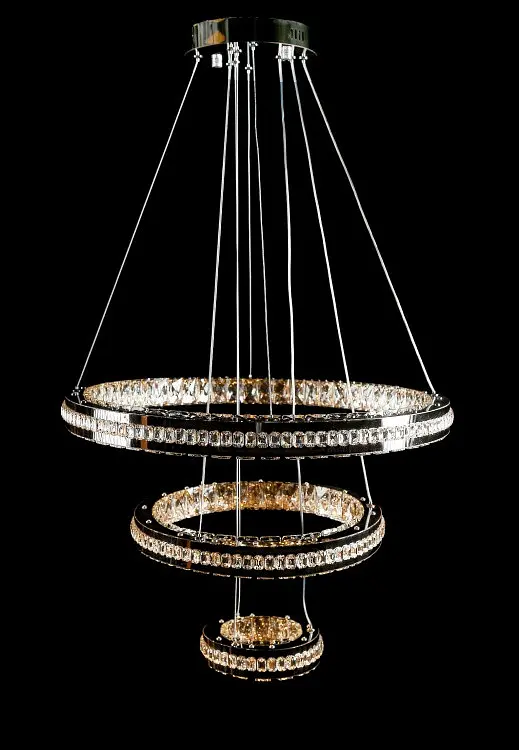 Світлодіодна люстра Splendid Ray 50503J/600+400+200/3 LED з кришталем, хром, 100 Вт, з пультом і димером - фото 4