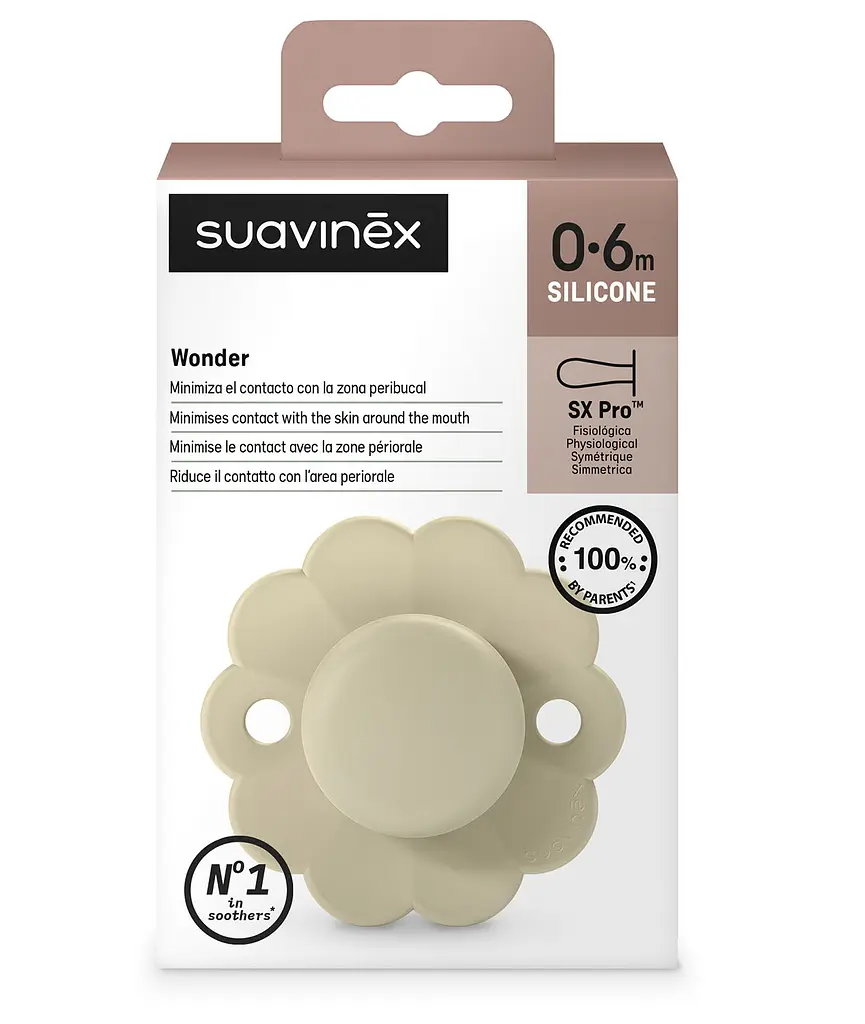 Пустушка Suavinex Wonder фізіологічна силіконова 0-6 місяців світло-бежева - фото 3