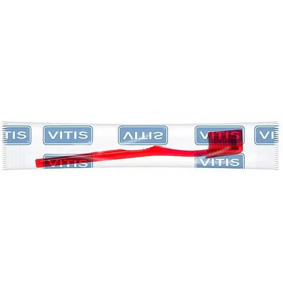 Зубна щітка Vitis Medium + Vitis Whitening зубна паста 15 мл червона  - фото 2