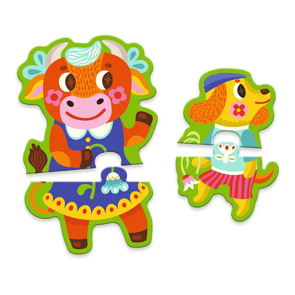Настольная игра Djeco Puzzle Duo Большие и маленькие на ферме 16 шт. (DJ08266) - фото 4