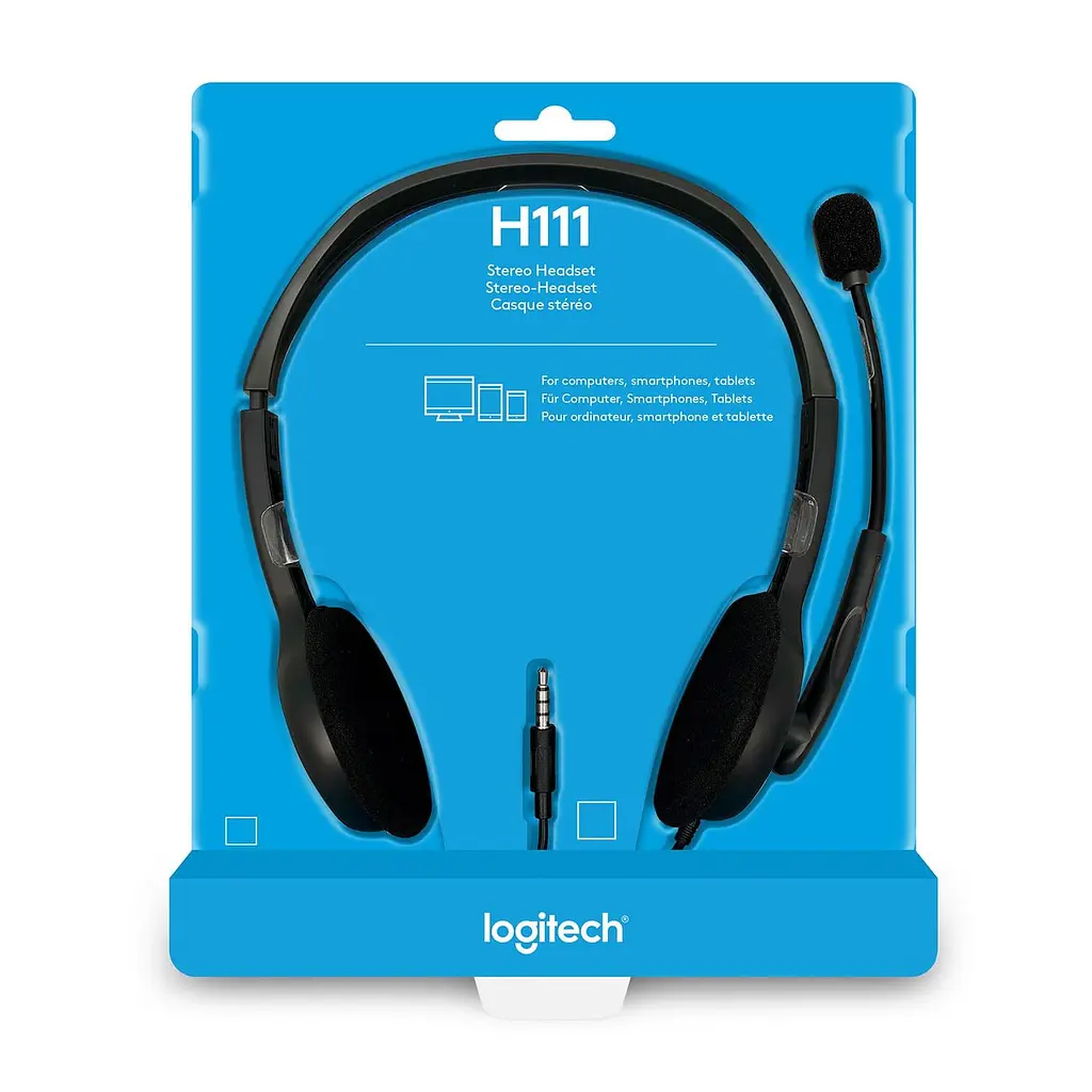 Комп'ютерна гарнітура Logitech H111 Stereo Silver (981-000593) - фото 6