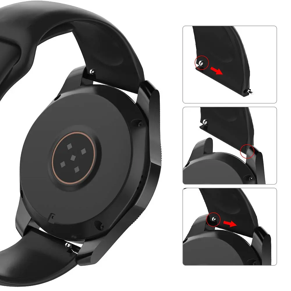 Силіконовий ремінець BeWatch 22мм для Xiaomi Amazfit Stratos 3 | GTR 47 | GTR 2 Чорний (1020301) - фото 3