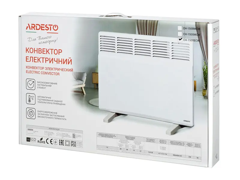 Конвектор Ardesto CH-1500ECW - фото 7