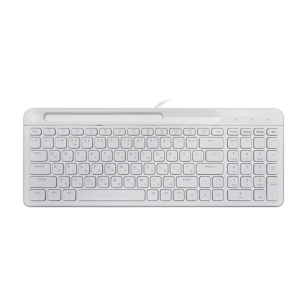 Клавіатура Maxxter KB-01W-UA USB White (KB-01W-UA)