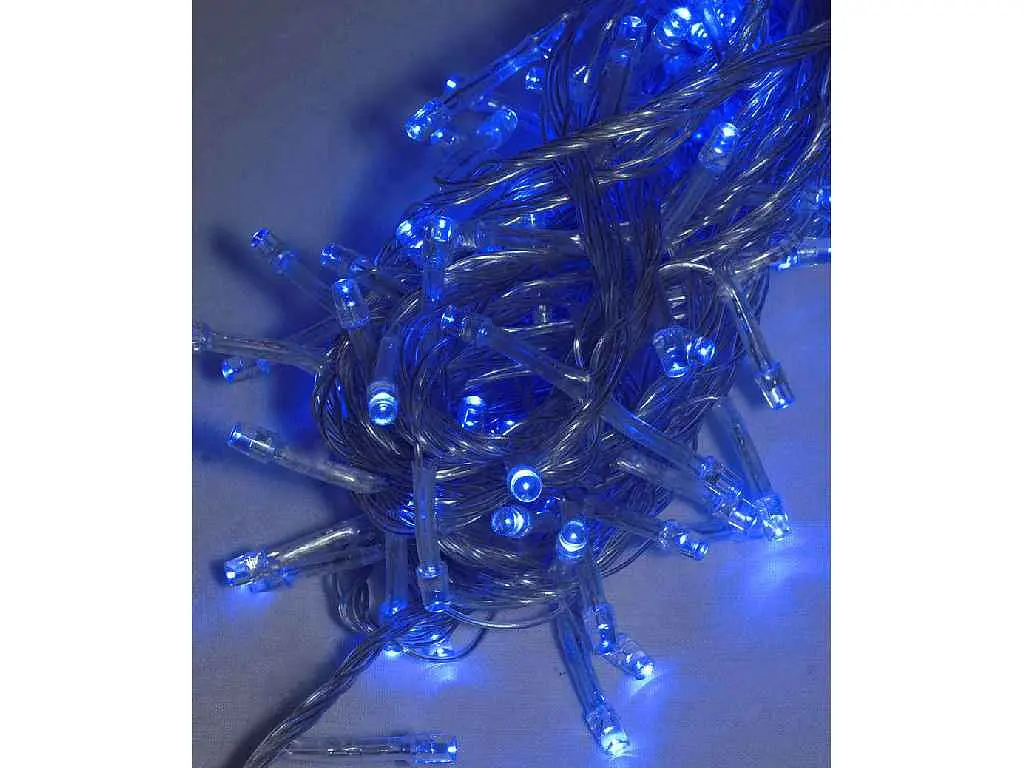 Гірлянда КИТАЙ 100LED синій 6м прозорий провід 1110-02