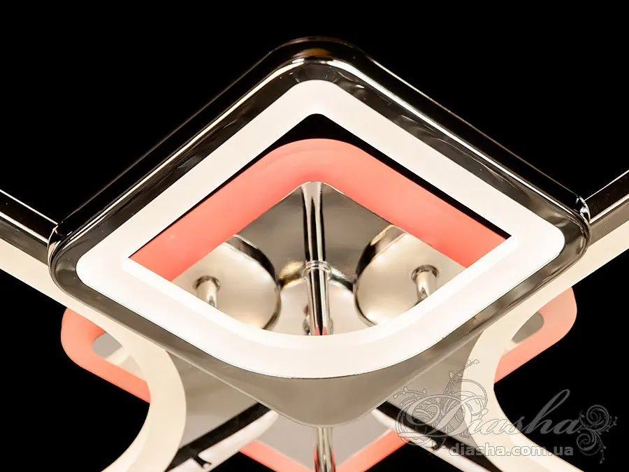 Стельовий світильник LED Diasha 8060/2+2HR, 100W, 3200K-6500K, хром, акрил, сучасний стиль з пультом, димером, підсвічуванням - фото 4
