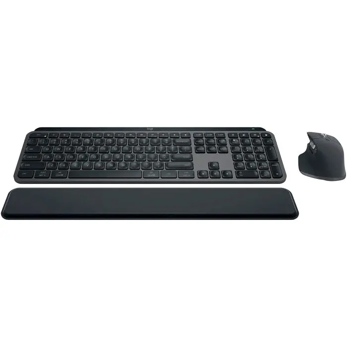 Комплект (клавіатура + миша) Logitech MX Keys S Plus Palmrest Wireless UA Graphite (920-011614) [94354] - фото 2