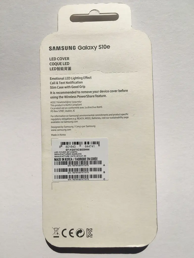 Чохол із підсвічуванням LED Cover Samsung Galaxy S10e Black (EF-KG970CBEGRU) - фото 7