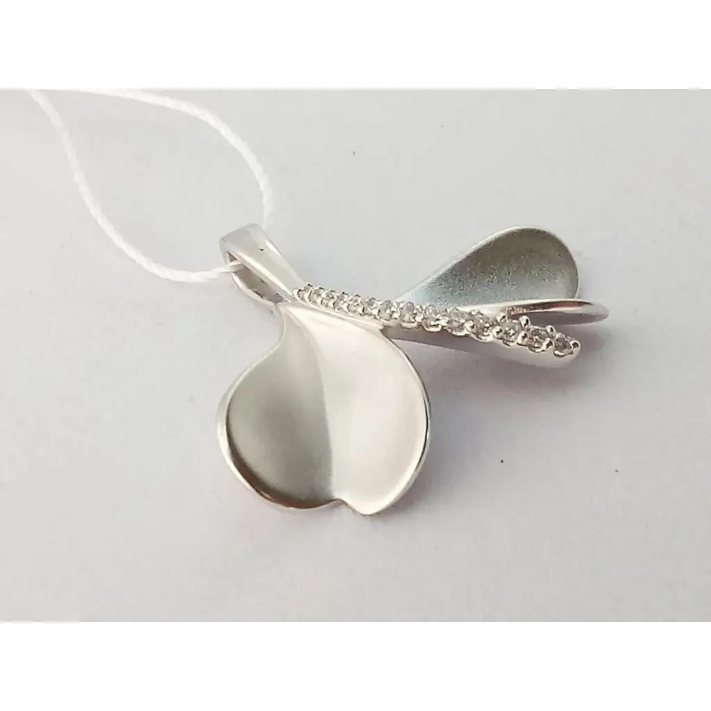 Срібна підвіска Аметист з фіанітами 1373617 - фото 2