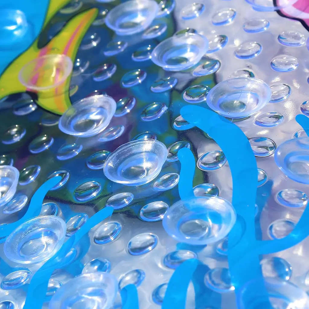 Дитячий антиковзаючий килимок на присосках 65х38 у ванну резиновий противоскользящий коврик гумовий для дорослих дітей силіконовий морський коник - фото 6