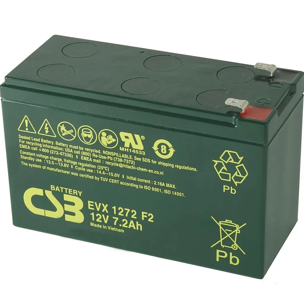 Акумулятор CSB AGM 12V [12V/7.2Ah/86.4Wh] [EVX1272] [112326] - фото 2