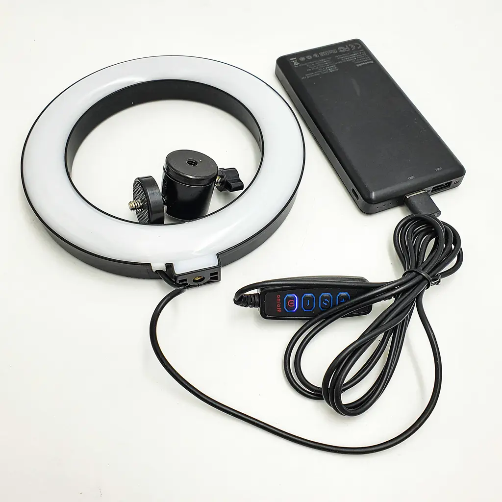 Кільцева LED лампа 16см 10W регулювання яскравості та температури світіння селфі кільце підсвічування блогера фотографа візажиста Elite LUX EL-1140 - фото 14