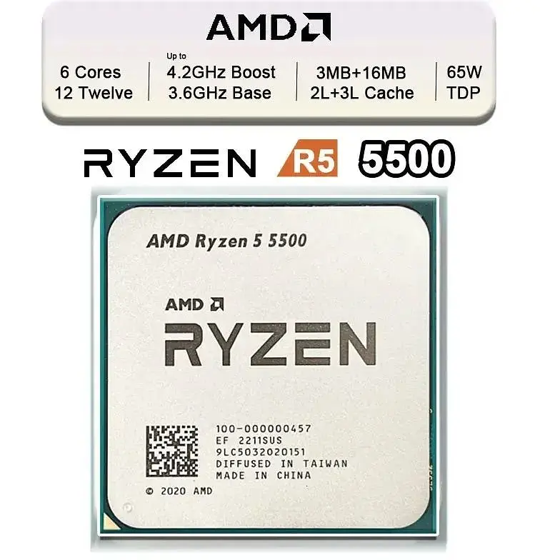 Процессор AMD Ryzen 5 5500 am4 tray 100-000000457 - фото 4
