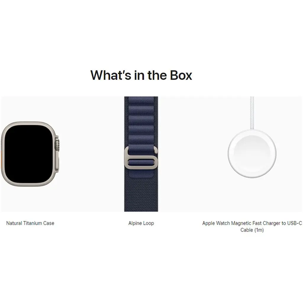 Смарт-часы Apple Watch Ultra 2 49mm Natural Titanium Case with Navy Alpine Loop Large (MXN03) - фото 4