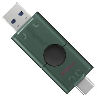 USB флеш накопитель Kingston 256GB DataTraveler Duo USB 3.2 / Type-C Black/Green (DTDEG2/256GB) - фото 2