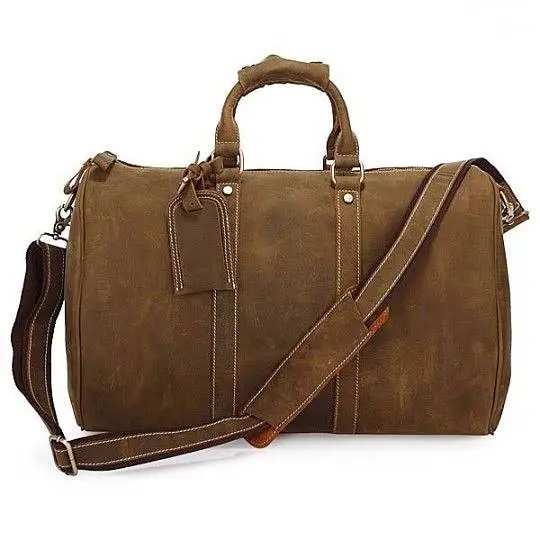Сумка дорожня 14050 із вінтажної шкіри Vintage коричнева - фото 5