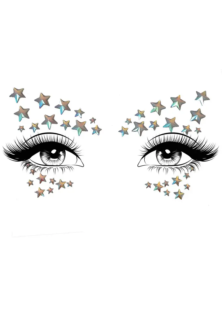 Прикраса-зірочки для тіла Leg Avenue Celeste face jewels sticker, наліпки, світяться у темряві - фото 2