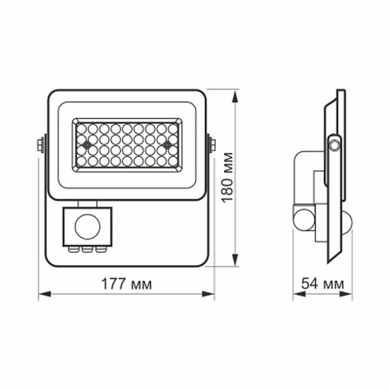 Прожектор Videx LED 30W 5000K з датчиком руху (VL-F2e305W-S) - фото 6