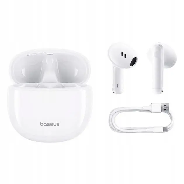 Беспроводные наушники Baseus Bowie E13 True Wireless Earphones, BT5.3, 40mAh, 400mAh, 6h, White A00059701217-Z1 - фото 5