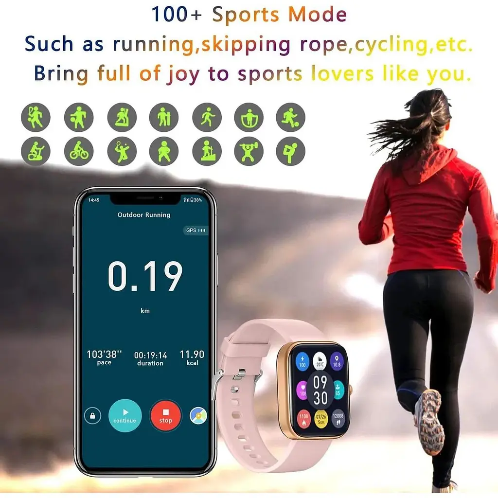 Фітнес-трекер Micflip Smart Watch з 2-дюймовим сенсорним екраном SpO2 - фото 3