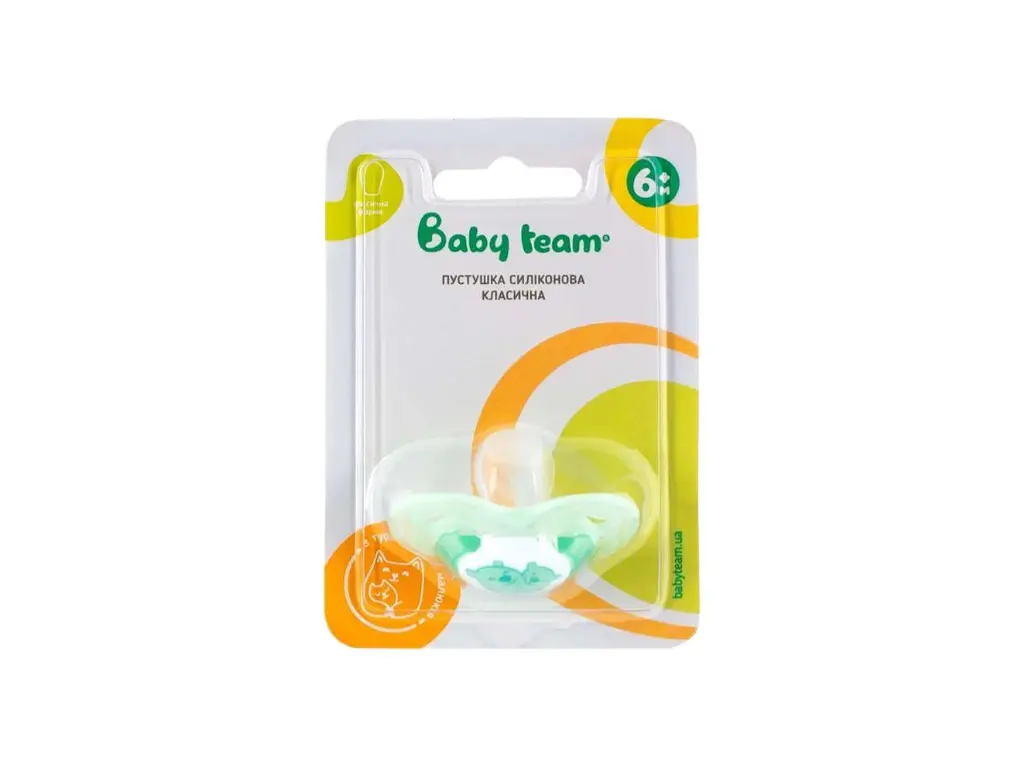 Пустушка силіконова Baby Team класична 6+ міс. зелений (3014_зелений) - фото 3