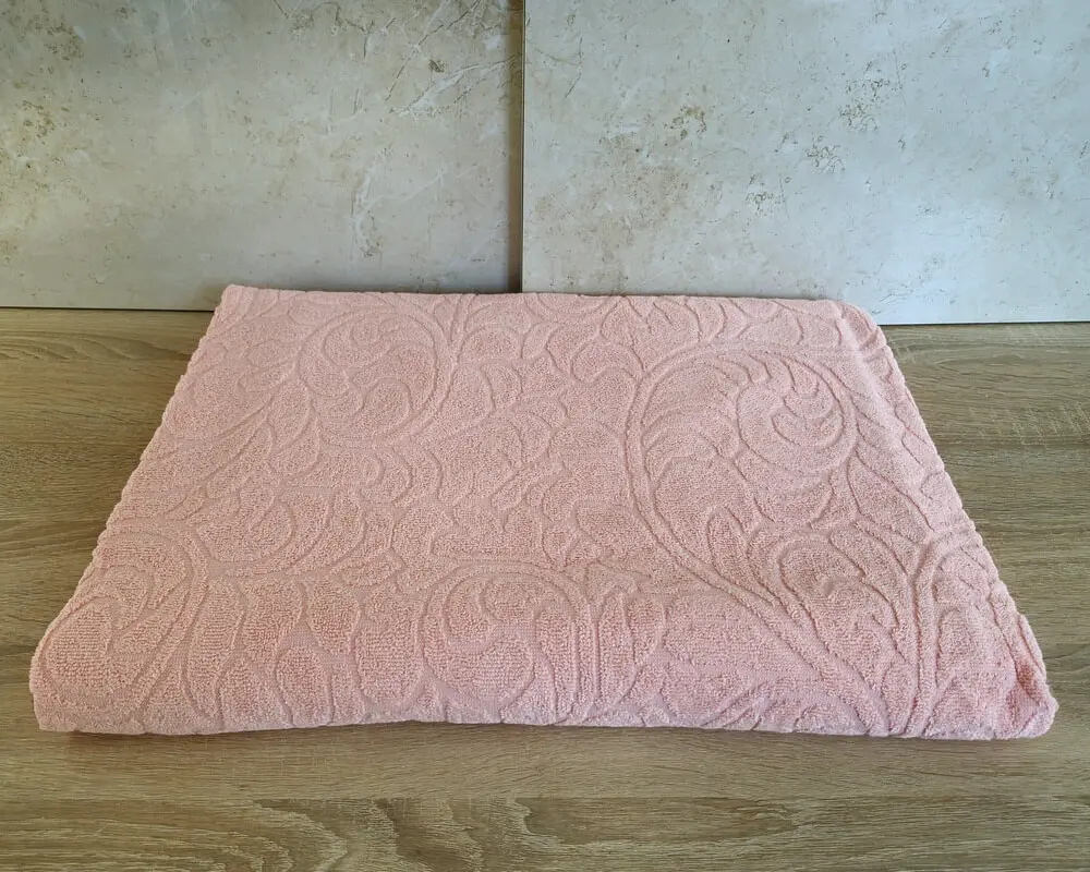 Простирадло махрове жакардове Parisa Home 150х200 щільність 400 г/м2 персикове - фото 3