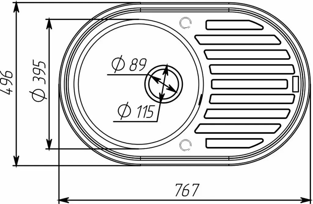 Кухонна мийка VALESO 7750 LIRA матова Темна скеля (SP000047546) - фото 5