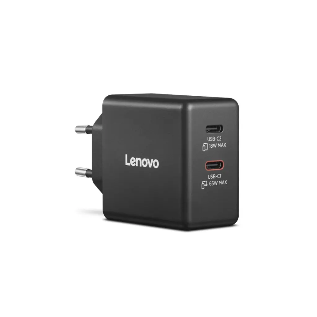 Блок живлення до ноутбуку Lenovo Dual USB-C 65W GaN Charger (40AW065BEU) - фото 3