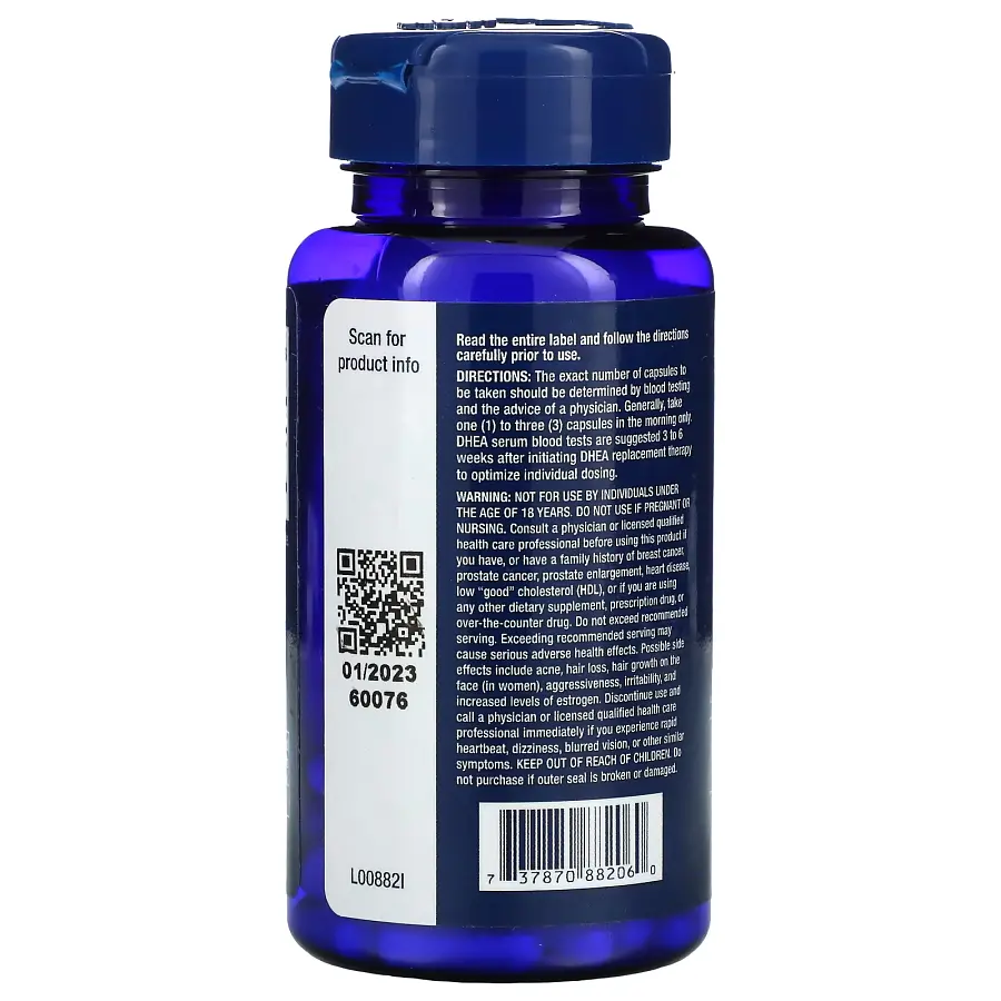 Стимулятор тестостерону DHEA 50 mg 60 вегакапсул Life Extension fit0023670 - фото 3