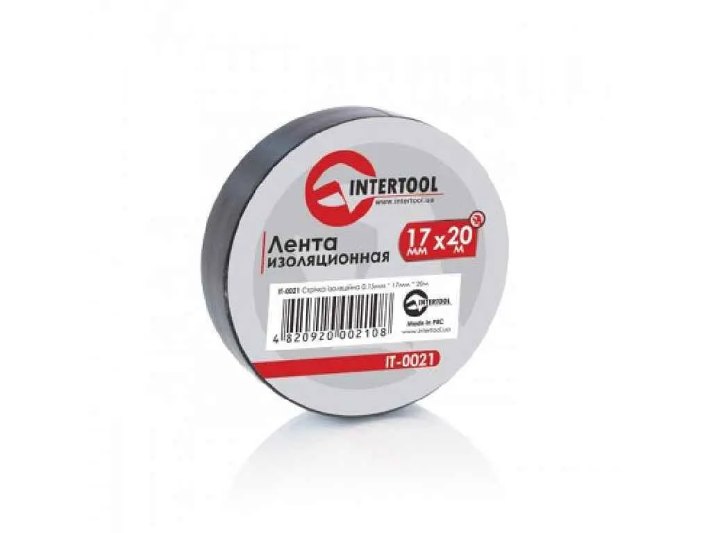 Стрічка ізоляційна INTERTOOL 0.15ммx17ммx20м чорна IT-0021 - фото 2