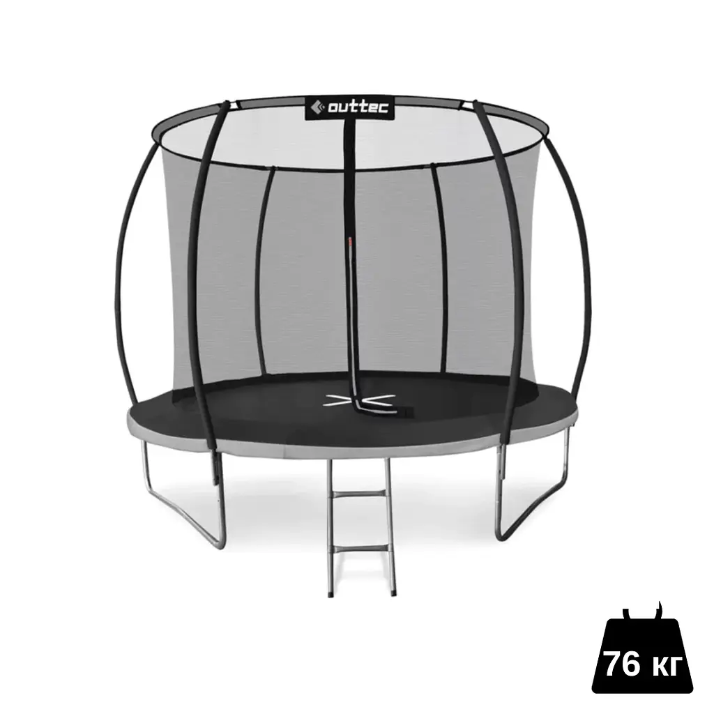 Батут Outtec Premium 12ft (374см) чорно-сірий з внутрішньою сіткою - фото 3