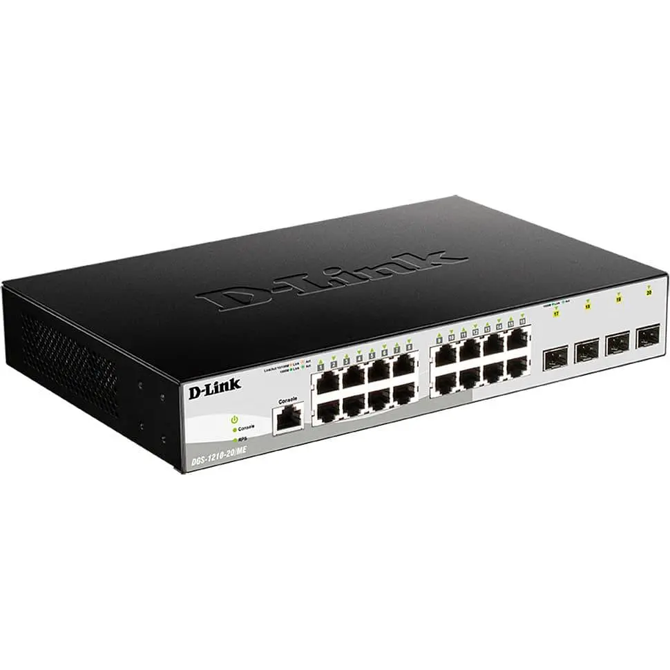 Комутатор D-Link DGS-1210-20/ME 16-Port Gigabit + 4-Port SFP Metro Ethernet L2 Managed (DGS-1210-20/ME/EE)