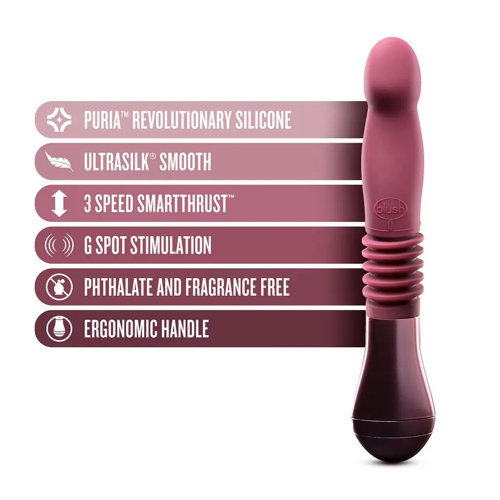 Пульсатор для точки G Blush Temptasia - Trixie Thrusting Dildo - Wine Red, 3 швидкості - фото 2