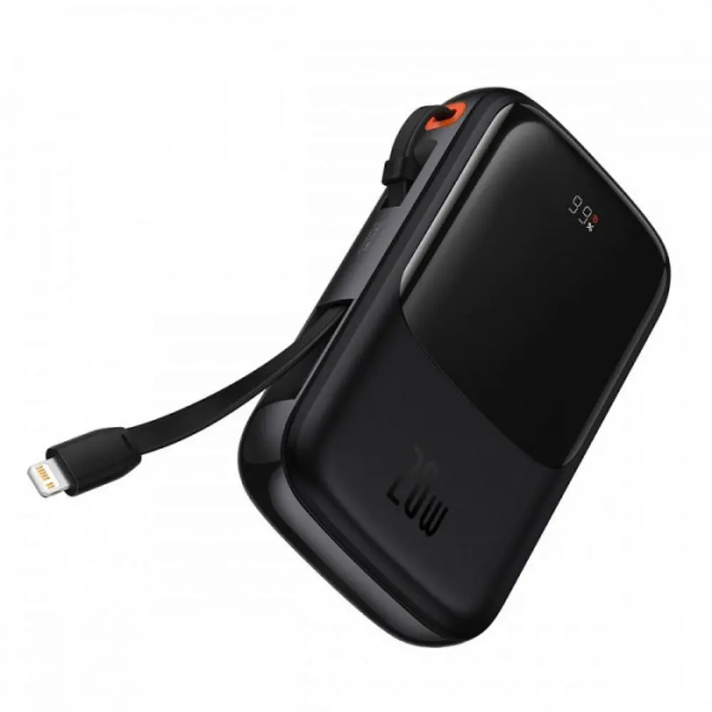 Зовнішній акумулятор Baseus Qpow Pro Digital Display Fast Charge 10000mAh 20W (Type-C cable) Black (PPQD020001) - фото 4