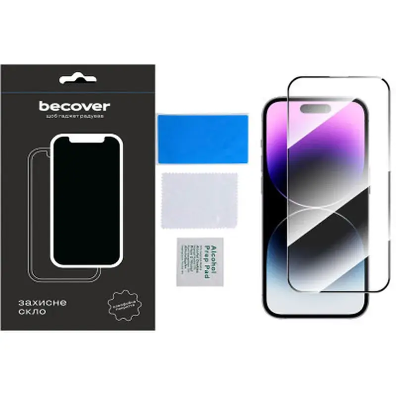 Скло захисне BeCover Apple iPhone 15 Pro Black (710593) - фото 4