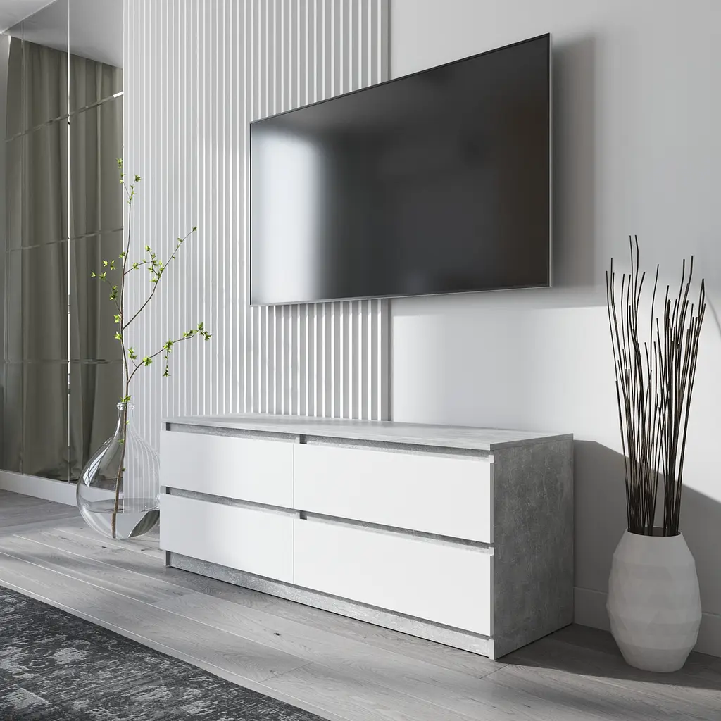 Тумба под телевизор Vays R-6, 4 ящика без ручек, ЛДСП, 140×40×53 см - фото 7