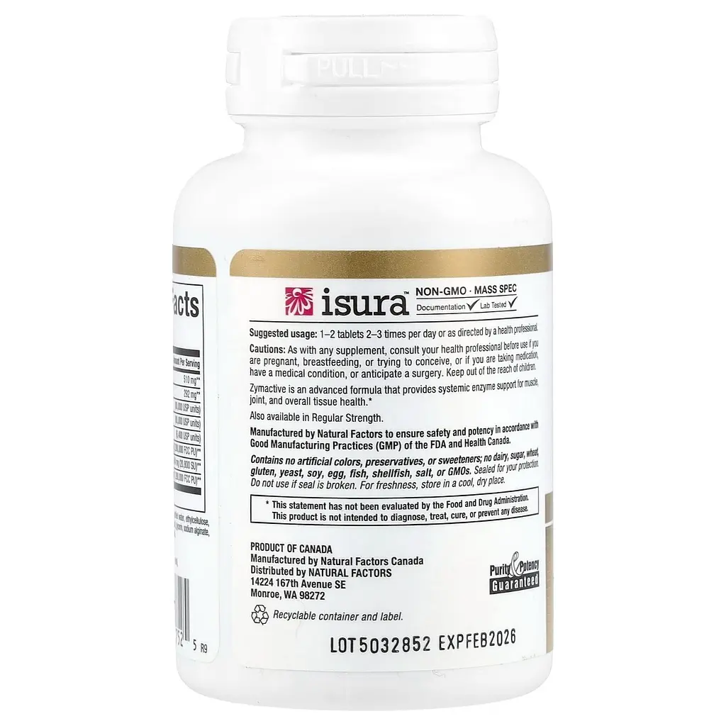 Ферменти подвійної концентрації Zymactive Double Strength Natural Factors 30 таблеток - фото 3