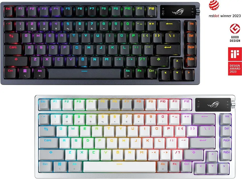 Клавіатура бездротова Asus ROG Azoth RGB WL BT White (90MP031A-BKUA11) - фото 2