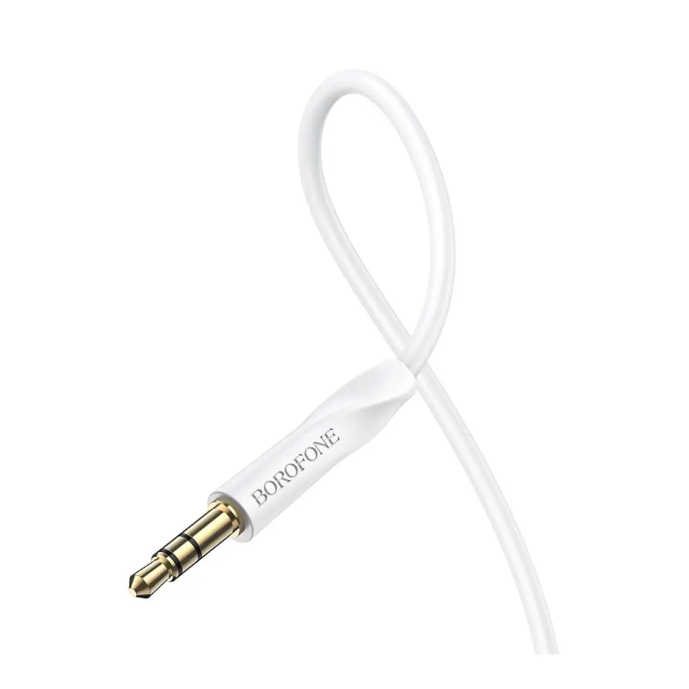 Аудіо кабель Borofone BL16 Clear sound AUX 3.5мм male – AUX 3.5мм male White (34366_3340079) - фото 2