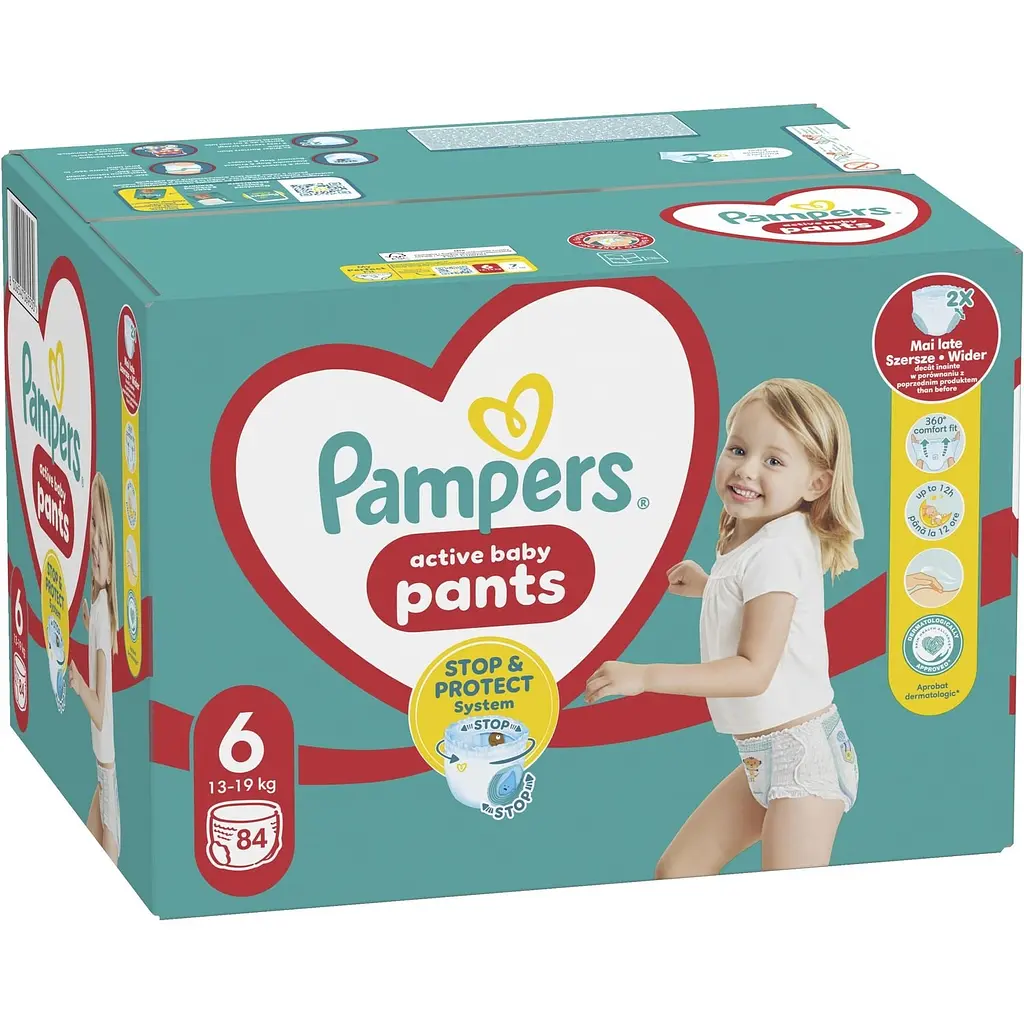 Уценка. Подгузники-трусики Pampers Active Baby Pants 6 (15+ кг) 84 шт. - фото 2