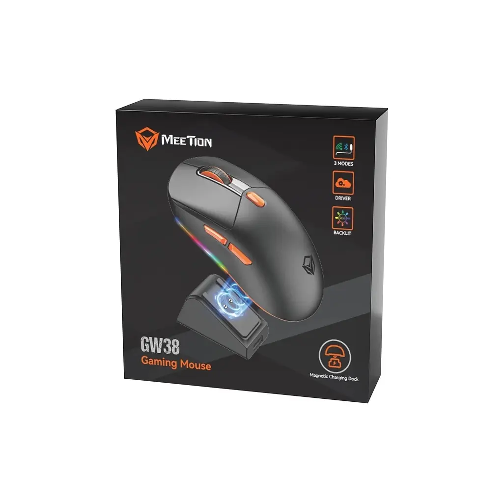 Мишка Meetion GW38 Wireless/Bluetooth/USB Black (MT-GW38-A) - фото 8