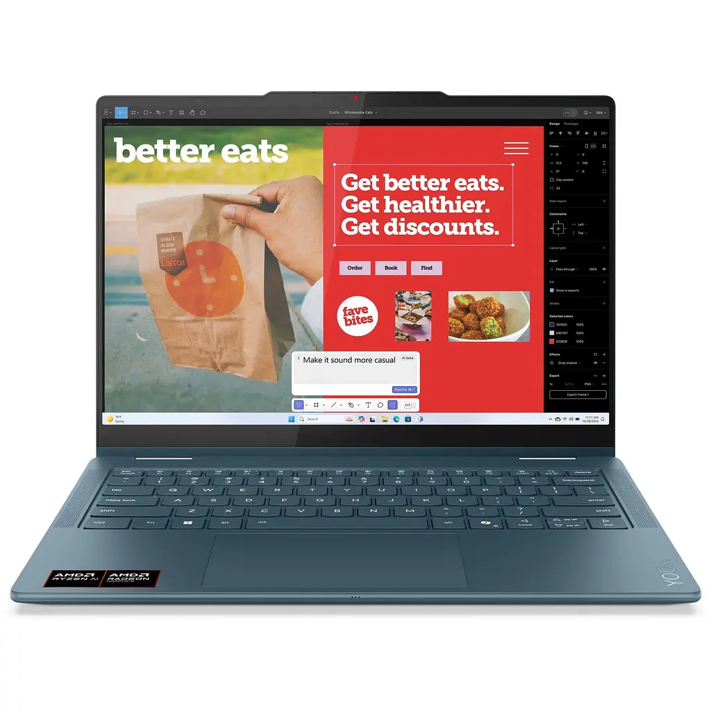 Ноутбук Lenovo Yoga 7 2- in- 1 14AKP10, 83JR000YBM, AMD Ryzen AI 5 340 (6 ядер), AMD Radeon 840M, 24 ГБ 7500 МГц Тип: LPDDR5X, Серый - фото 3