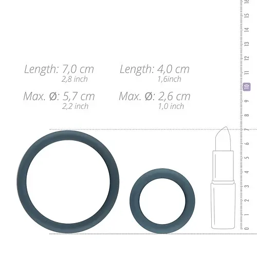 Набір ерекційних кілець Boners 6-Piece Cock Ring Set, 6 шт (сірий) - фото 4