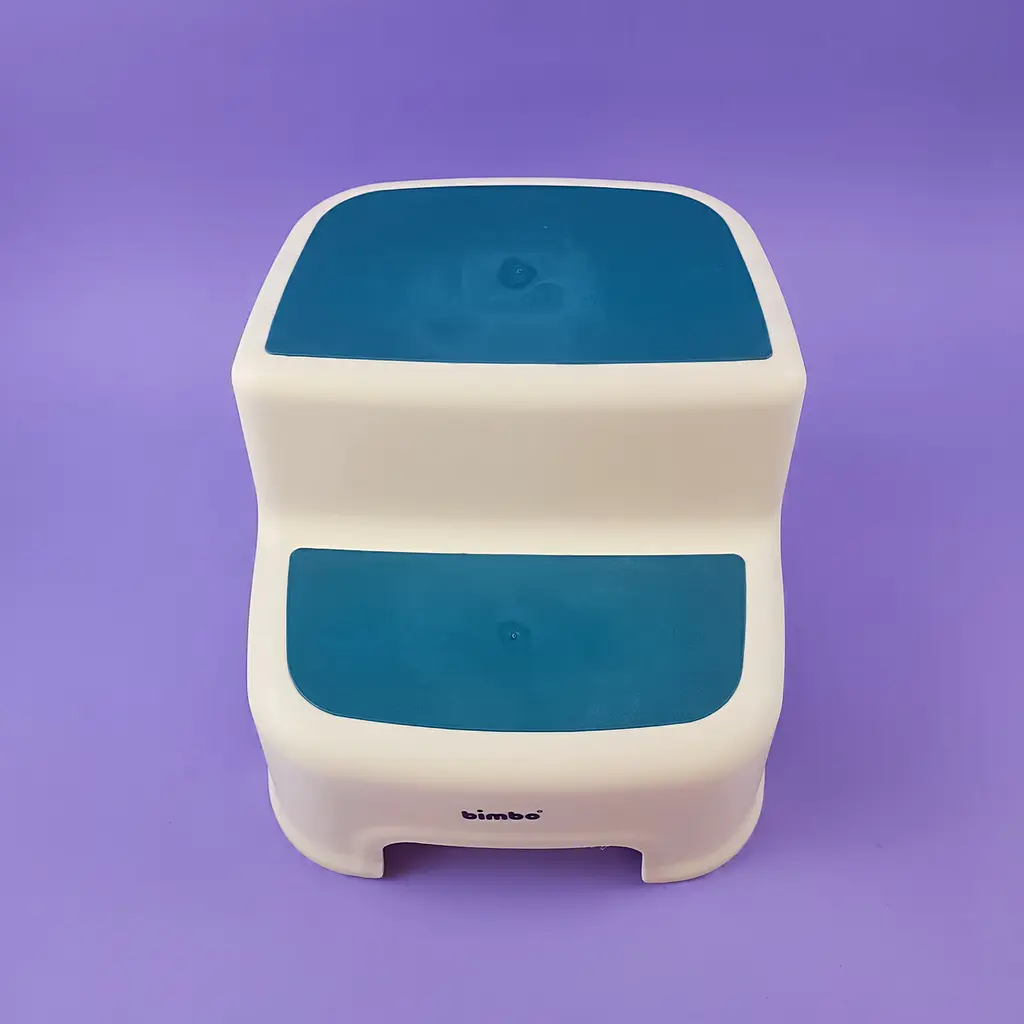 Подставка для ног детская на две ступени BM-68518 Bimbo 28*30*25 см. антискользящая накладка синяя - фото 2