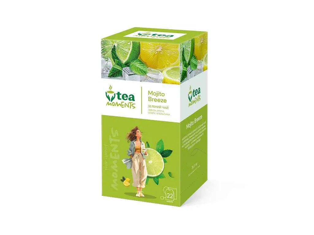Чай пакетований фруктовий та трав'яний Tea Moments Mojito Breeze 35,2 г) (1,6) NEW 22 пакетиків