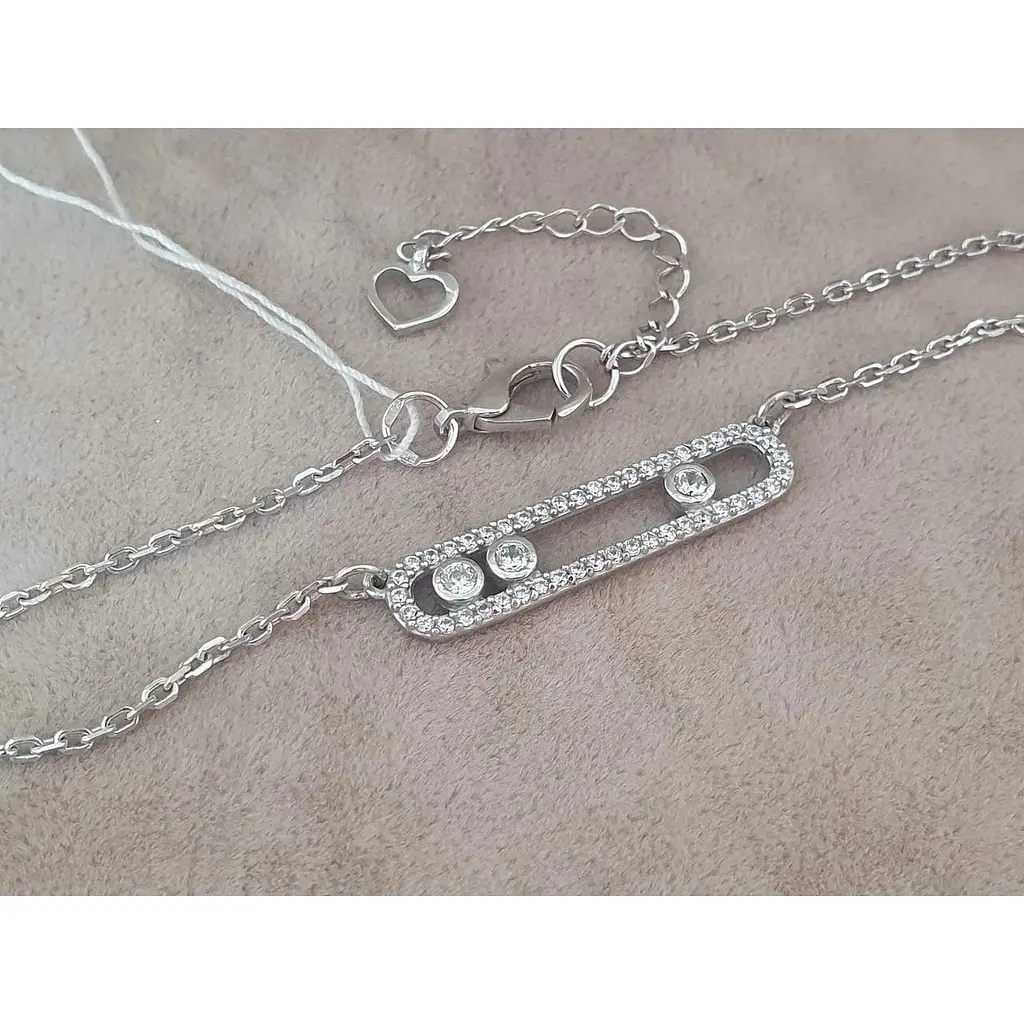 Срібне кольє Агні Массімо з фіанітами. 8110Р-CZ МАССИМО 40 - фото 3