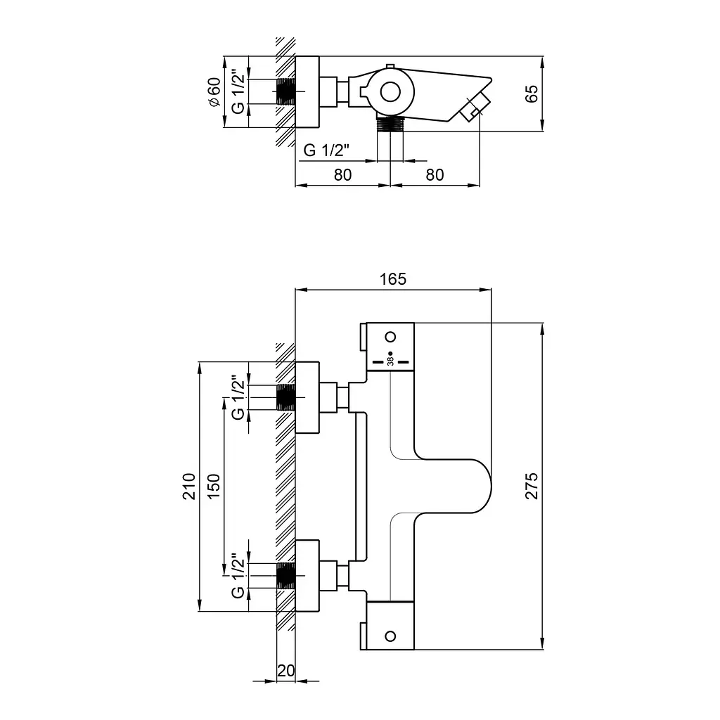 Змішувач термостатичний для ванни Qtap Inspai-Therm (CRMT300800 (QTINS(CRMT300800) - фото 2