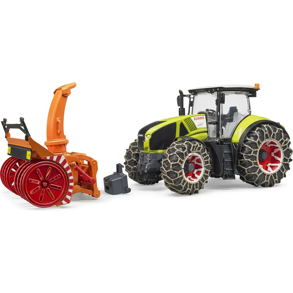 Уценка. Игрушечная машинка Bruder Трактор Claas Axion 950 для уборки снега 1:16 (03017) - фото 8