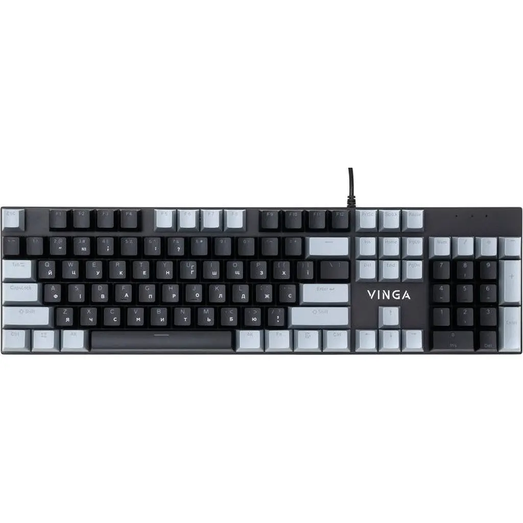 Клавіатура Vinga KBGM-090 LED Blue Switch Grey/Black (KBGM-090BL) [160690] - фото 2